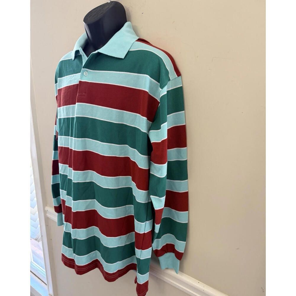 Empire Bigland Polo Shirt Men's XL Multicolor Striped Long Sleeves Collar NWT
